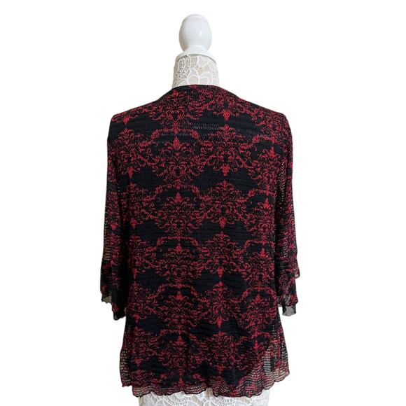 New Direction Red & Black Dark Fairy Style Top With Lining- Womens Size 1X-EUC - Picture 2 of 6